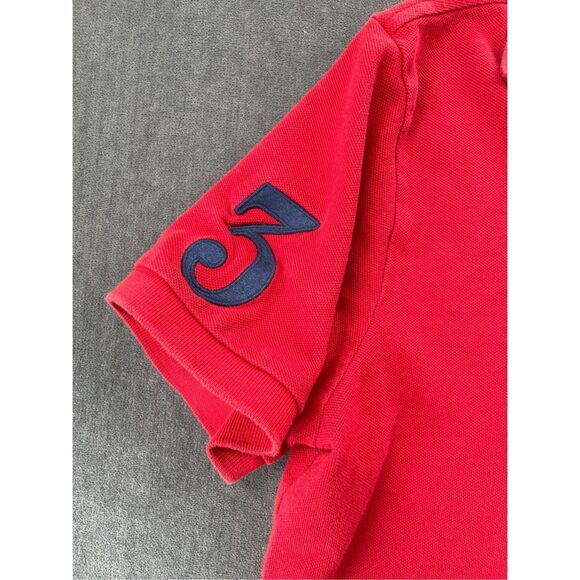Polo Ralph Lauren Big Pony Polo Shirt Mens M Red Custom Slim Fit Classic 3 - Picture 3 of 11
